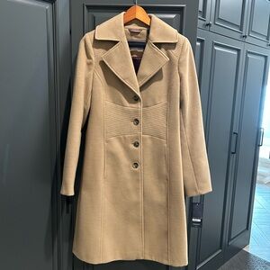 NWT Tommy Hilfiger Topstitched Walker Coat Camel XS